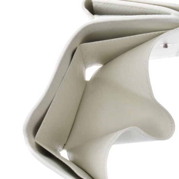 BALENCIAGA Mini Wallet White Calf Trifold Un - Picture 10 of 12